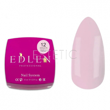 Гель для наращивания EDLEN Builder gel №12 Lollipop бело-розовый, 15 мл
