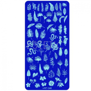 Пластина для стемпінгу mART 046 рослини, листя, квіти, змії, 6x12 см