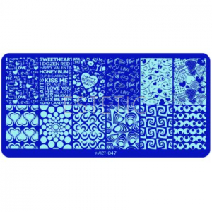 Пластина для стемпінгу mART 047 серця,Love, Valentines day, 6x12 см
