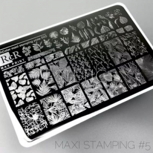 Пластина для стемпінгу велика RichColor Max Print RcR-05, 15x10см,рослинний принт, листочки