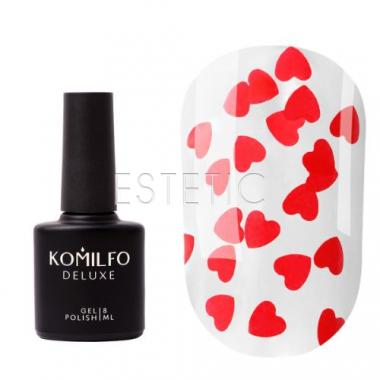 Топ з червоними сердечками Komilfo No Wipe L'amour Red Top, 8 мл