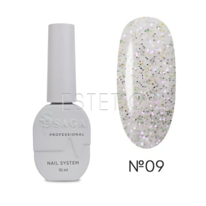 Топ SAGA Top CRUSH №09 з золотистими діамантовими блискітками, 9 мл