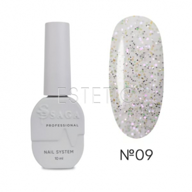 Топ SAGA Top CRUSH №09 с золотыми бриллиантовыми блесточками, 9 мл