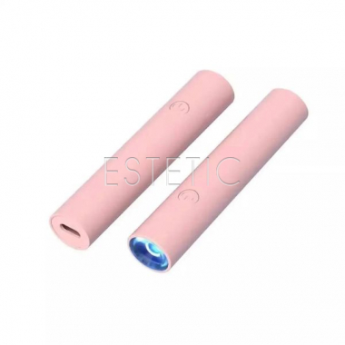Лампа-фонарик для ногтей и гелевых типов на USB и аккумуляторе, 3 Вт, розовая