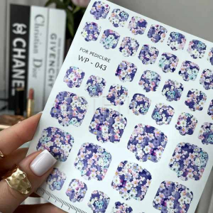 Плівки для педикюру SLIDIZ WP-043 квытковий принт