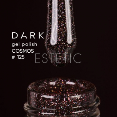 Гель-лак Dark gel polish 125 Cosmos глибокий фіолетово-бордовий з голографічними блискітками, 10 мл