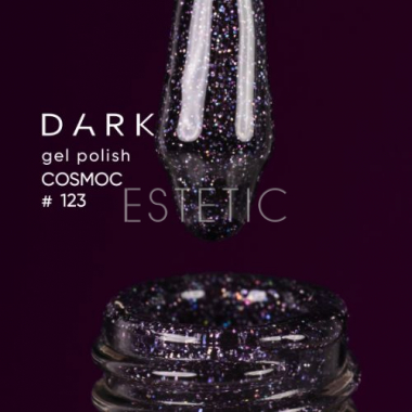 Гель-лак Dark gel polish 123 Cosmos синьо-фіолетовий з голографічними блискітками, 10 мл