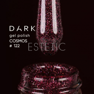 Гель-лак Dark gel polish 122 Cosmos бордо з голографічними блискітками, 10 мл