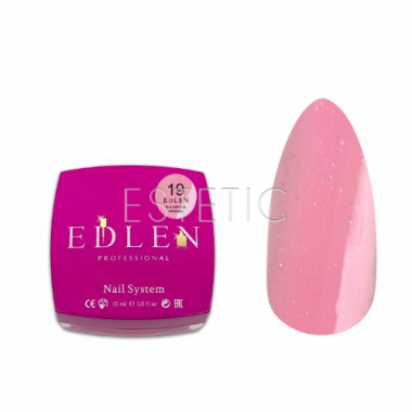 Гель для нарощування EDLEN Builder gel №19 Princess пастельний рожевий з шиммером,15 мл