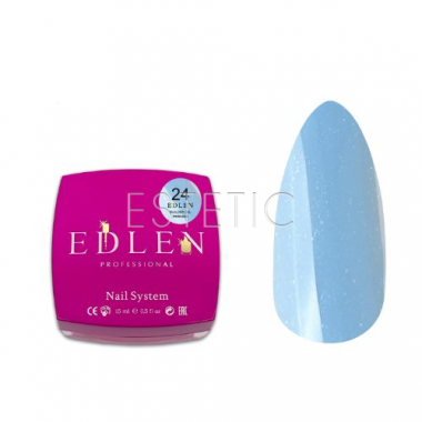 Гель для наращивания EDLEN Builder gel №24 Princess нежный голубой с микроблеском,15 мл