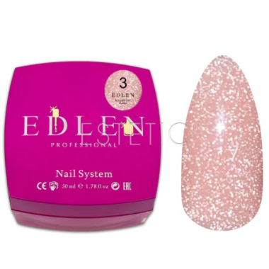 Гель Edlen Builder gel Flash №3 светоотражающий бежевый холодный, 50 мл