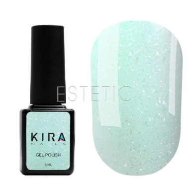 Гель-лак Kira Nails Soft Glow №003 нежная мята с микроблеском, 6 мл