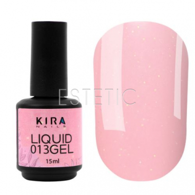 Рідкий гель Kira Nails Liquid Gel 013 світлий ніжно-рожевий з мікроблиском опал, 15 мл