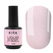 Жидкий гель Kira Nails Liquid Gel 015 молочно-розовый с микроблеском опал, 15 мл