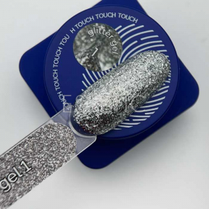 Гель декоративный Touch Glitter Gel 1 серебрянный глитерный, 5мл