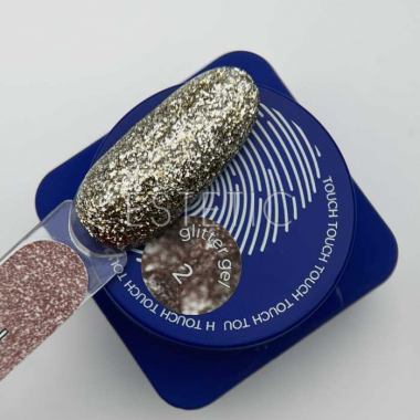 Гель декоративный Touch Glitter Gel 2 глитерный золотистый, 5мл