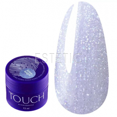 Гель для ногтей Touch Builder Gel Shine Bright -1 молочно-фиолетовый с бриллиантовым шиммером, 15мл