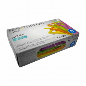 Перчатки нитриловые разноцветные STYLE Tutti Frutti , р.M (48 пар в уп.) 1 пара