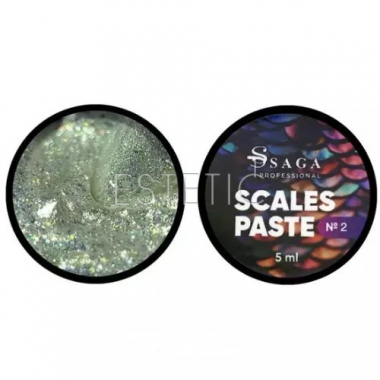 Рельельфная паста SAGA SCALES paste 02 бриллиантовая для объемного дизайна,  5 мл