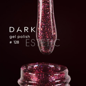 Гель-лак Dark gel polish 128 Cosmos винный с голографическими блесточками, 6 мл