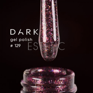 Гель-лак Dark gel polish 129 Cosmos слива с голографическими блесточками, 6 мл