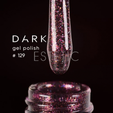 Гель-лак Dark gel polish 129 Cosmos слива з голографічними блискітками, 6 мл