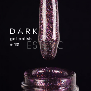 Гель-лак Dark gel polish 131 Cosmos фиолетовый с голографическими блесточками, 6 мл