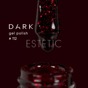 Гель-лак Dark gel polish 112 темно-вишневый с красным глитером, 6 мл