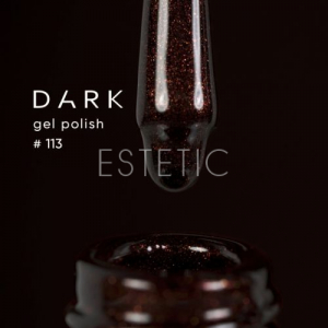 Гель-лак Dark gel polish 113 холодный темно-коричневый с золотистым шиммером, 6 мл