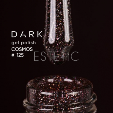 Гель-лак Dark gel polish 125 Cosmos глибокий фіолетово-бордовий з голографічними блискітками, 6 мл