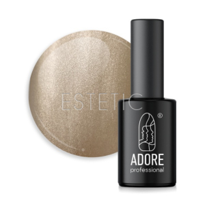 Гель-лак ADORE Gel Polish Cat’s Eye Mm-08 витражный, кошачий глаз металлический серо-бежевый, 8 мл