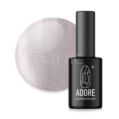 Гель-лак ADORE Gel Polish Cat’s Eye Mm-14 витражный, кошачий глаз металлический серо-сиреневый, 8 мл