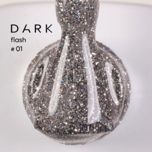 Гель-лак Dark Gel Polish Flash 01 светоотражающий серебрянный голографик, 10 мл