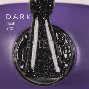 Гель-лак Dark Gel Polish Flash 12 светоотражающий черный с серебристым блеском, 10 мл