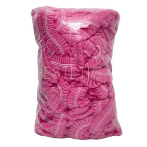 Шапочка на подвійній резинці спанбонд 100 шт в пачці, рожева