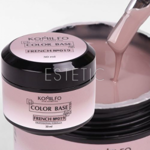 Komilfo Color Base French 019 камуфлююча база для гель-лаку, 30 мл (гель-банка) кава з молоком