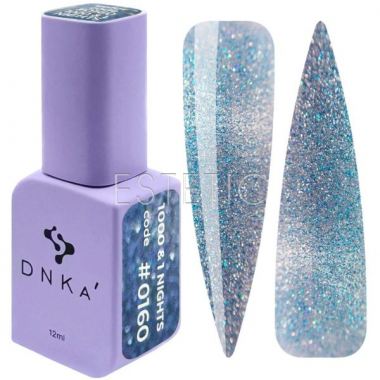 Гель-лак DNKa Gel Polish # 0160 1000&1 Nights светоотражающий кошачий глаз голубой,12 мл