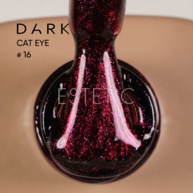 Гель-лак Dark gel polish Cat Eye 16 кошачий глаз красно-малиновый, 6 мл