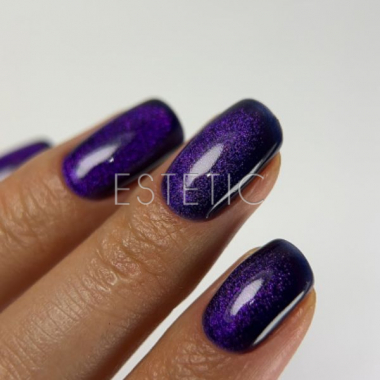 Гель-лак Dark gel polish Cat Eye 18 кошачий глаз глубокий синий с фиолетовым сиянием, 6 мл