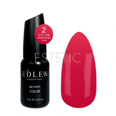 Гель-лак EDLEN Presets Color №2 витражный темно-красный, 9 мл