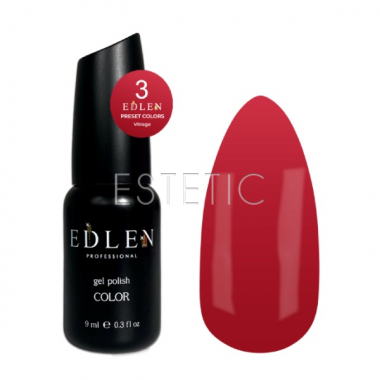 Гель-лак EDLEN Presets Color №3 витражный вишневый, 9 мл