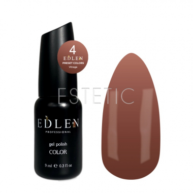 Гель-лак EDLEN Presets Color №4 витражный коричневый, 9 мл