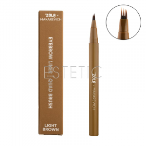 Лайнер для бровей ZOLA x Makarevich Eyebrow Liner Quad Brush с квадро-кистью Light Brown