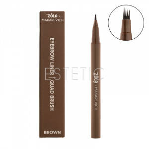Лайнер для брів ZOLA x Makarevich Eyebrow Liner Quad Brush з квадро-пензлем Brown