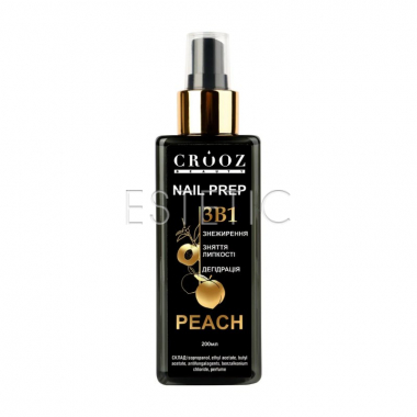 Подготовитель ногтя Crooz Nail Prep 3 в 1 Peach, 200 мл