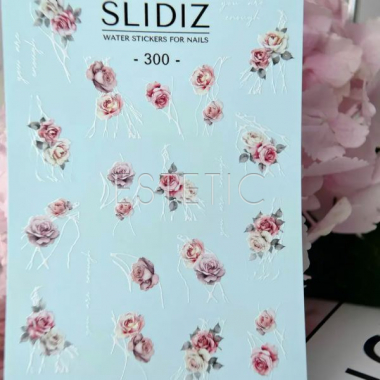 Cлайдеры для ногтей SLIDIZ 300 на водной основе, розы