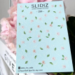 Cлайдеры для ногтей SLIDIZ 298 на водной основе цветы, белая подложка
