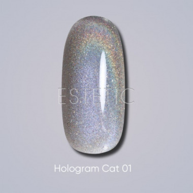 Гель-лак Dark gel polish Hologram cat 01 кошачий глаз голографический серебристый, 6 мл