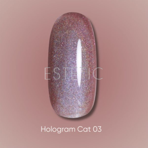 Гель-лак Dark gel polish Hologram cat 03 котяче око голографічний рожевий, 6 мл