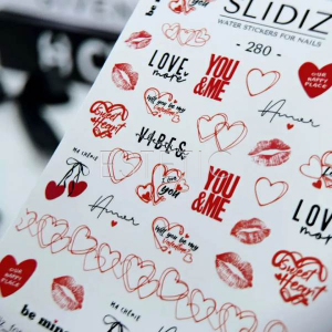 Cлайдеры для ногтей SLIDIZ 280 на водной основе, сердце, любовь